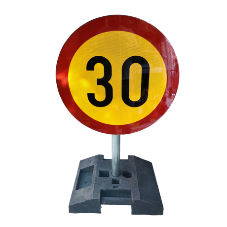 SET Indicator limitare de viteza 30km cu suport mobil, stalp 1m, greutate 22kg