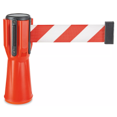 Banda retractabila pentru conuri, lungime 3m, alb-rosu