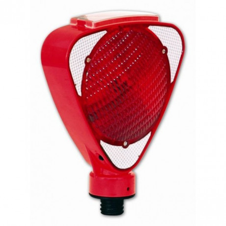 Lampa pentru semnalizare lucrari, suport rotativ, reflectorizanta, lumina intermitenta rosie
