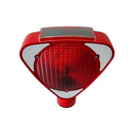 Lampa pentru semnalizare lucrari, suport rotativ, reflectorizanta, lumina intermitenta rosie