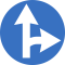 Inainte sau la dreapta, Indicator rutier | Semn de circulatie