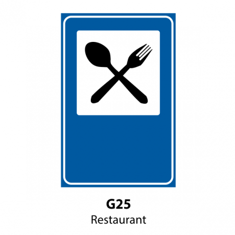 Restaurant, Indicator rutier | Semn de circulatie