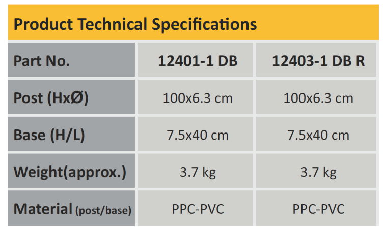 Stalp mobil cu greutate 3.7kg, diametru Ø 6.3cm
