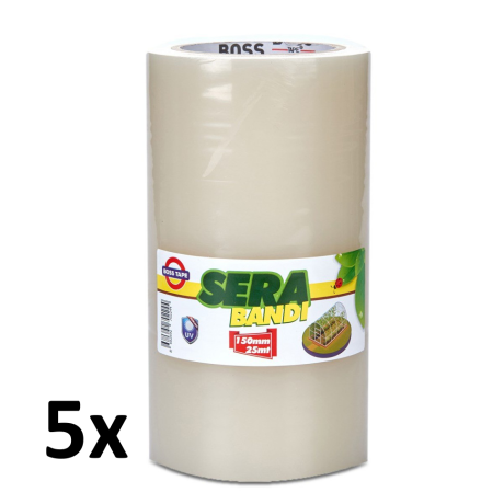 SET 5 buc x Benzi adezive pentru lipire / reparatie folie sera / solar, transparenta, 15cm x 25m