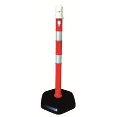 Stalp mobil cu benzi reflectorizante si greutate 3.7kg, diametru Ø 6.3cm, alb-rosu