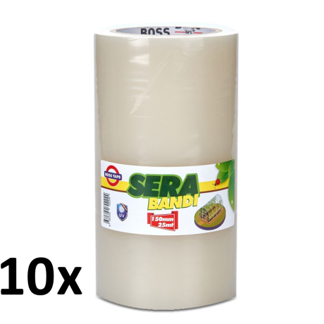 SET 10 buc x Benzi adezive pentru lipire / reparatie folie sera / solar, transparenta, 15cm x 25m