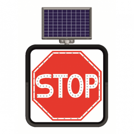 Indicator rutier solar cu leduri pentru semnalizarare: STOP