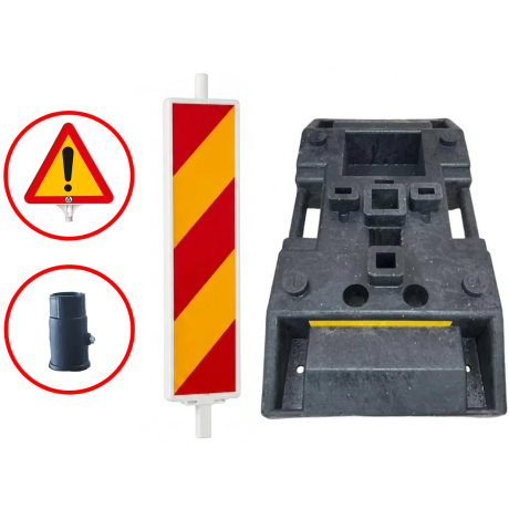 SET Baliza Folie CLASA 1 + baza 15kg + Semn Atentie