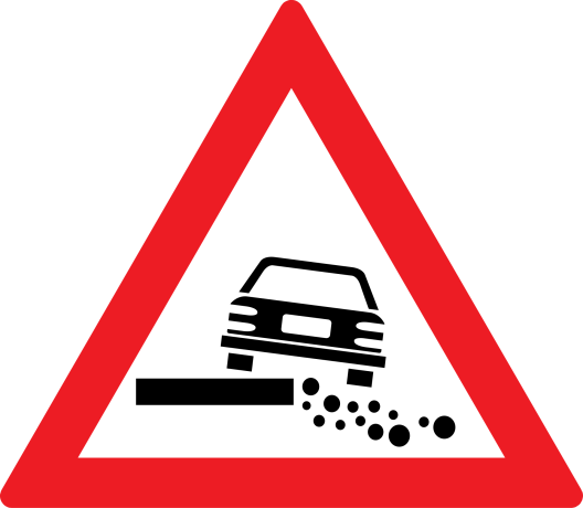 Acostament periculos (A12), Indicator rutier | Semn de circulatie