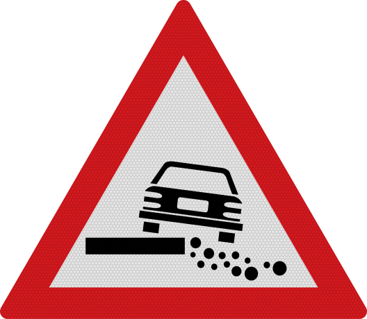 Acostament periculos (A12), Indicator rutier | Semn de circulatie