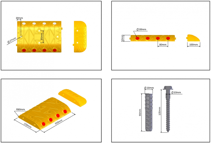 Capac limitator de viteza din PPC, culori alternative, cod 12101