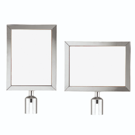 Panou A4 pentru stalpi de ghidare cu banda retractabila, vertical/orizontal, INOX