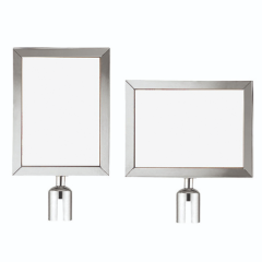 Panou A4 pentru stalpi de ghidare cu banda retractabila, vertical/orizontal, INOX