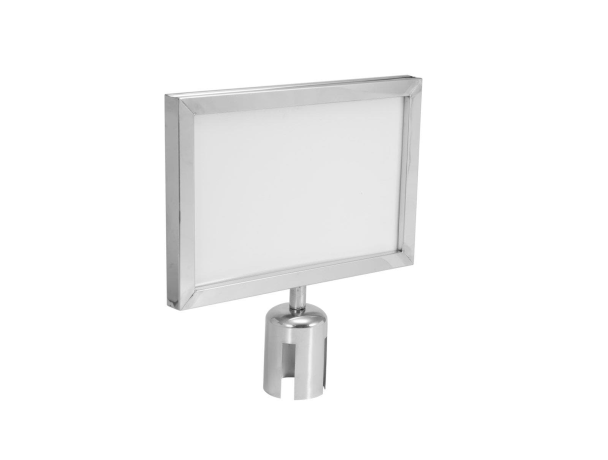 Panou A4 pentru stalpi de ghidare cu banda retractabila, vertical/orizontal, INOX