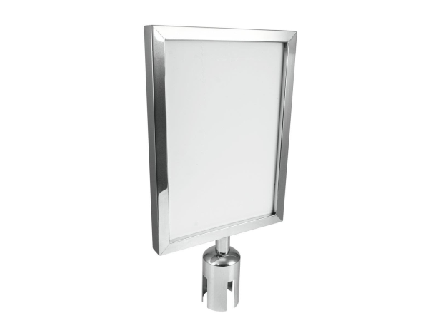 Panou A4 pentru stalpi de ghidare cu banda retractabila, vertical/orizontal, INOX