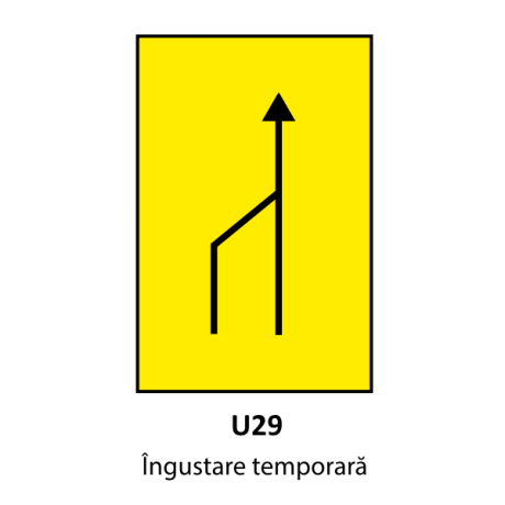 Ingustare temporara (U29), Indicator rutier | Semn de circulatie