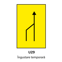 Ingustare temporara (U29), Indicator rutier | Semn de circulatie