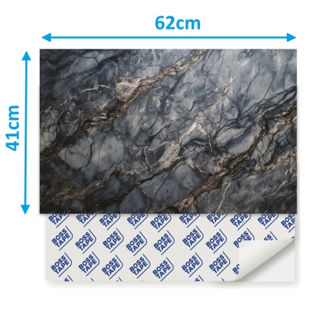 Panouri decorative din PVC, model MARMURA NEAGRĂ, cutie cu 4 buc 41x62cm, 1.12m², grosime 0.55mm