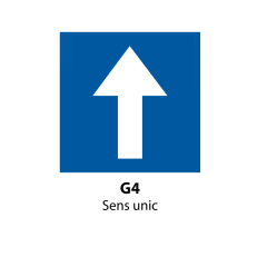 Sens unic G4, Indicator rutier | Semn de circulatie