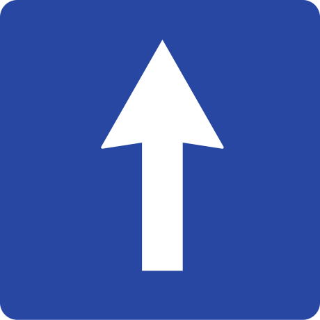 Indicator Sens Unic (G4) - Semn de Circulație Metalic 60x60cm