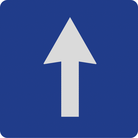 Indicator Sens Unic (G4) - Semn de Circulație Metalic 60x60cm