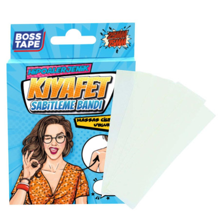 Banda dublu adeziva pentru fixarea hainelor, set 24 bucati, 25 x 75mm