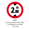 Accesul interzis vehiculelor cu inaltimea mai mare de 2m, Indicator rutier | Semn de circulatie