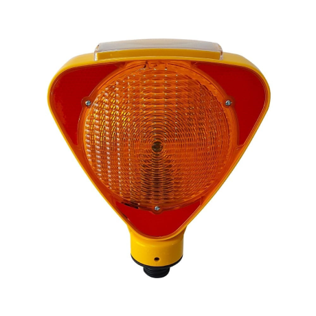 SET 10 buc. Lampi pentru semnalizare lucrari, suport rotativ, reflectorizanta, lumina intermitenta galbena