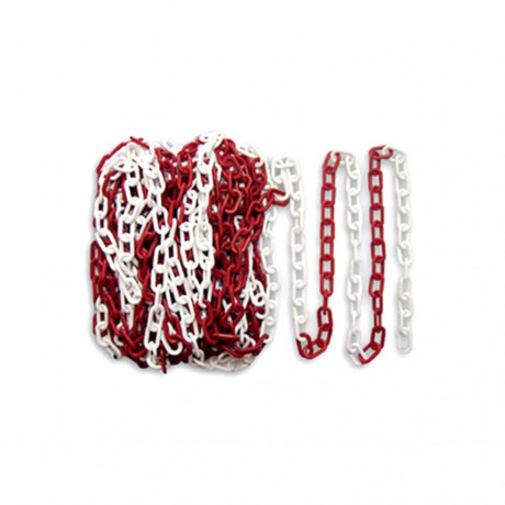 SET 4 buc. Lanturi din plastic 8mm, Alb Rosu, 25m