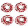 SET 4 buc. Lanturi din plastic 8mm, Alb Rosu, 25m