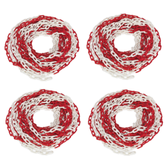 SET 4 buc. Lanturi din plastic 8mm, Alb Rosu, 25m