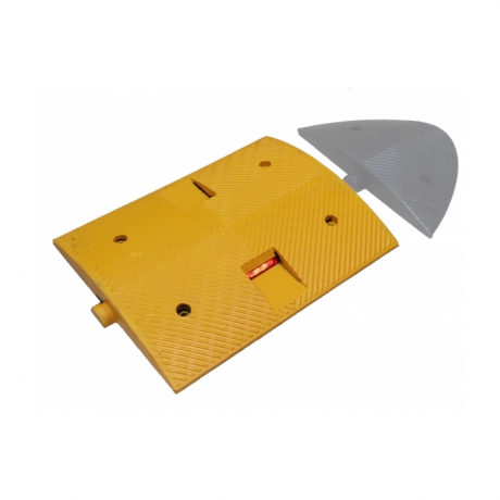 Limitator de viteza din cauciuc cu inaltimea de 5cm cu catadioptrii, culori alternative