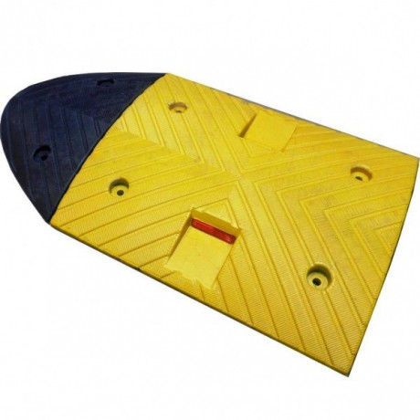 Limitator de viteza din cauciuc cu inaltimea de 5cm cu catadioptrii, culori alternative