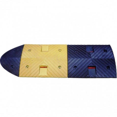 Limitator de viteza din cauciuc cu inaltimea de 5cm cu catadioptrii, culori alternative