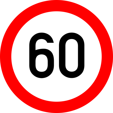 Limitare de viteza 60km, Indicator rutier | Semn de circulatie