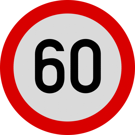 Limitare de viteza 60km, Indicator rutier | Semn de circulatie