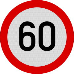 Limitare de viteza 60km, Indicator rutier | Semn de circulatie