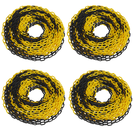 SET 4 buc. Lanturi plastic Galben Negru, 8mm, lungime 25m