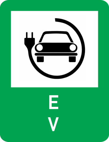 Stație Încărcare Electrică - VERDE - Indicator rutier - Semn de Circulație Metalic 65x50cm