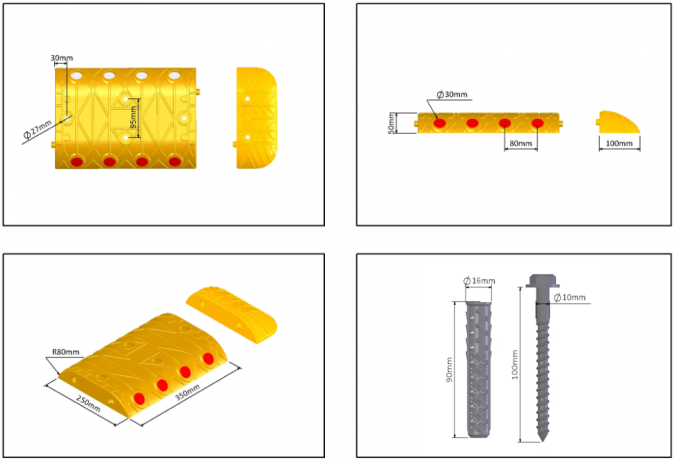 Limitator de viteza din PPC, inaltime 5cm, limitare 10km, culori alternative, cod 12100