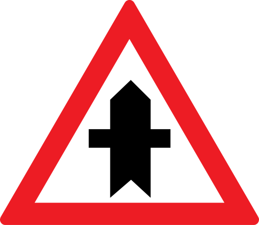Intersectie cu un drum fara prioritate (A35), Indicator rutier | Semn de circulatie