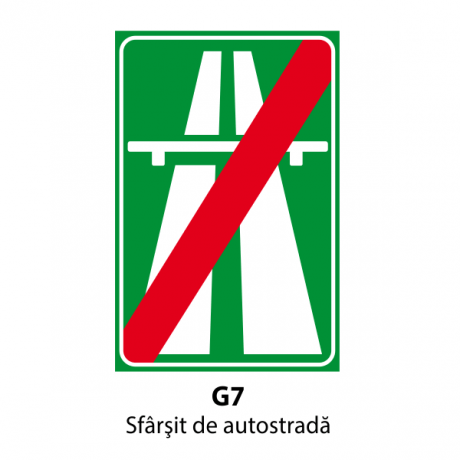 Sfarsit de autostrada, Indicator rutier | Semn de circulatie