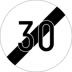 Sfarsitul limitarii de viteza, 30km, Indicator rutier | Semn de circulatie