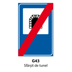 Sfarsit de tunel, Indicator rutier | Semn de circulatie