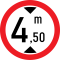 Accesul interzis vehiculelor cu inaltimea mai mare de 4,50m, Indicator rutier | Semn de circulatie