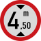 Accesul interzis vehiculelor cu inaltimea mai mare de 4,50m, Indicator rutier | Semn de circulatie