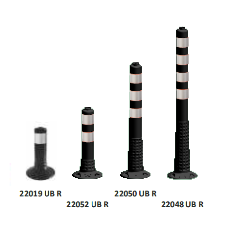 Stalp negru din cauciuc inaltime 100cm, soclu cu filet integrat, TPE