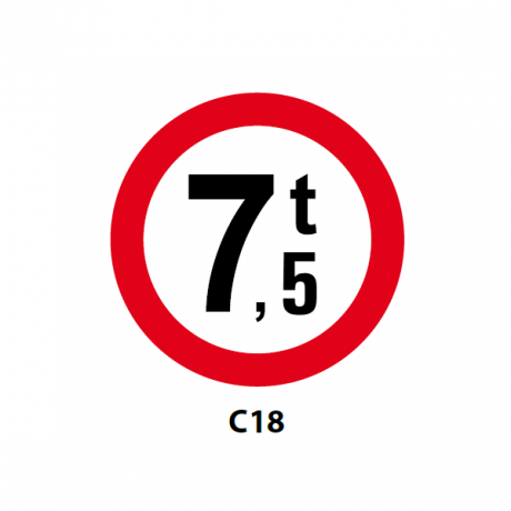 Accesul interzis vehiculelor avand masa mai mare de 7,5 tone, Indicator rutier | Semn de circulatie