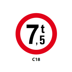 Accesul interzis vehiculelor avand masa mai mare de 7,5 tone, Indicator rutier | Semn de circulatie