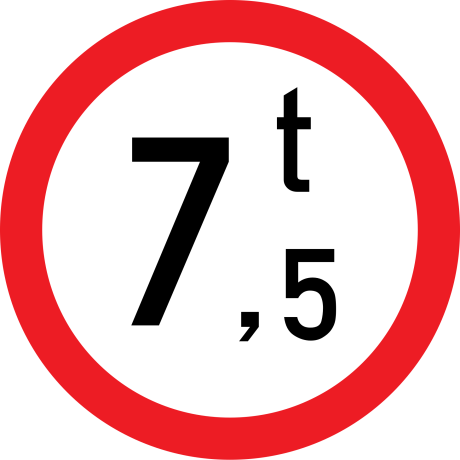 Accesul interzis vehiculelor avand masa mai mare de 7,5 tone, Indicator rutier | Semn de circulatie
